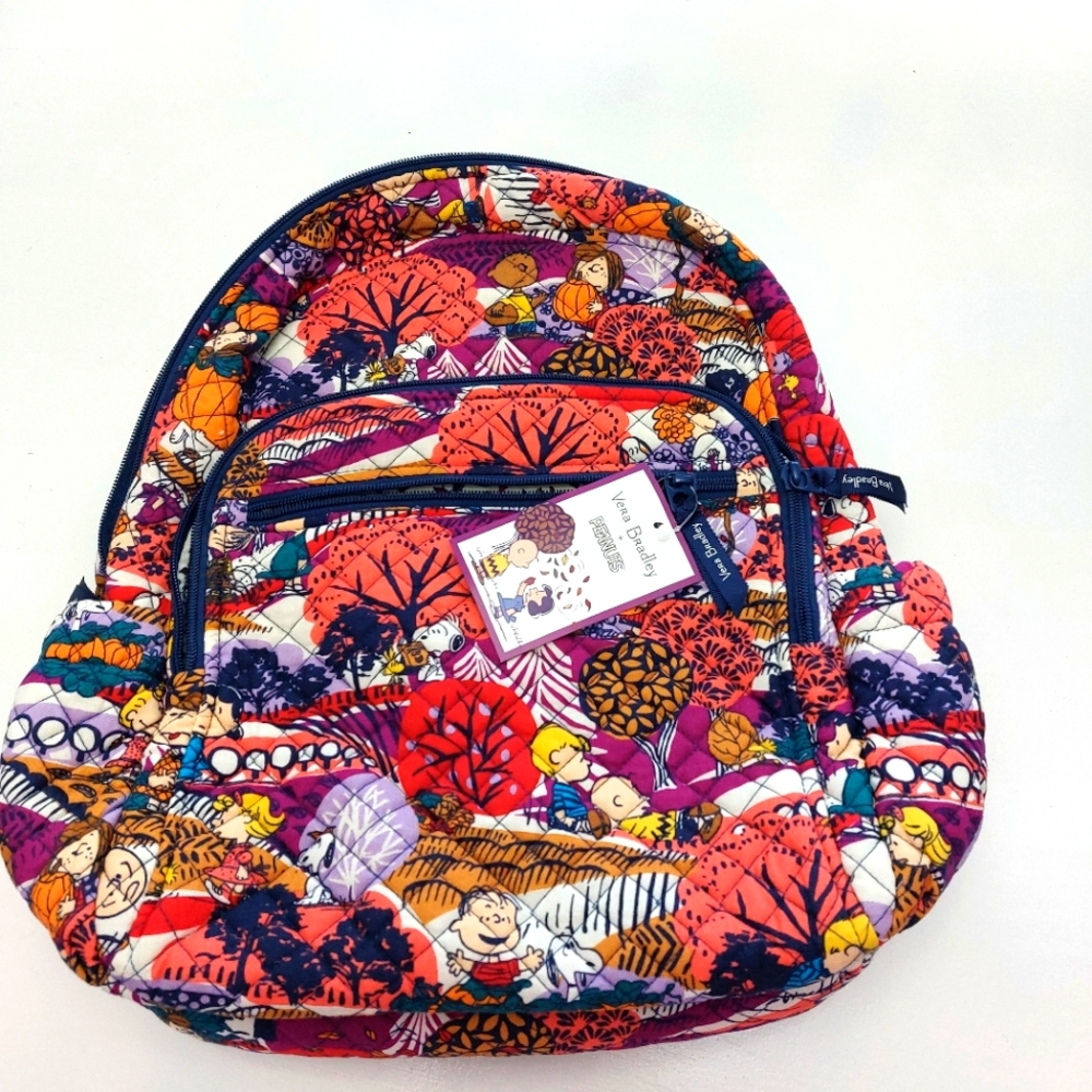 Vera Bradley Fall For Peanuts Snoopy Campus Backpack NWT
